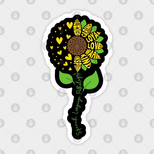 Speech Language Pathologist Sunflower SLP Sticker by mohazain